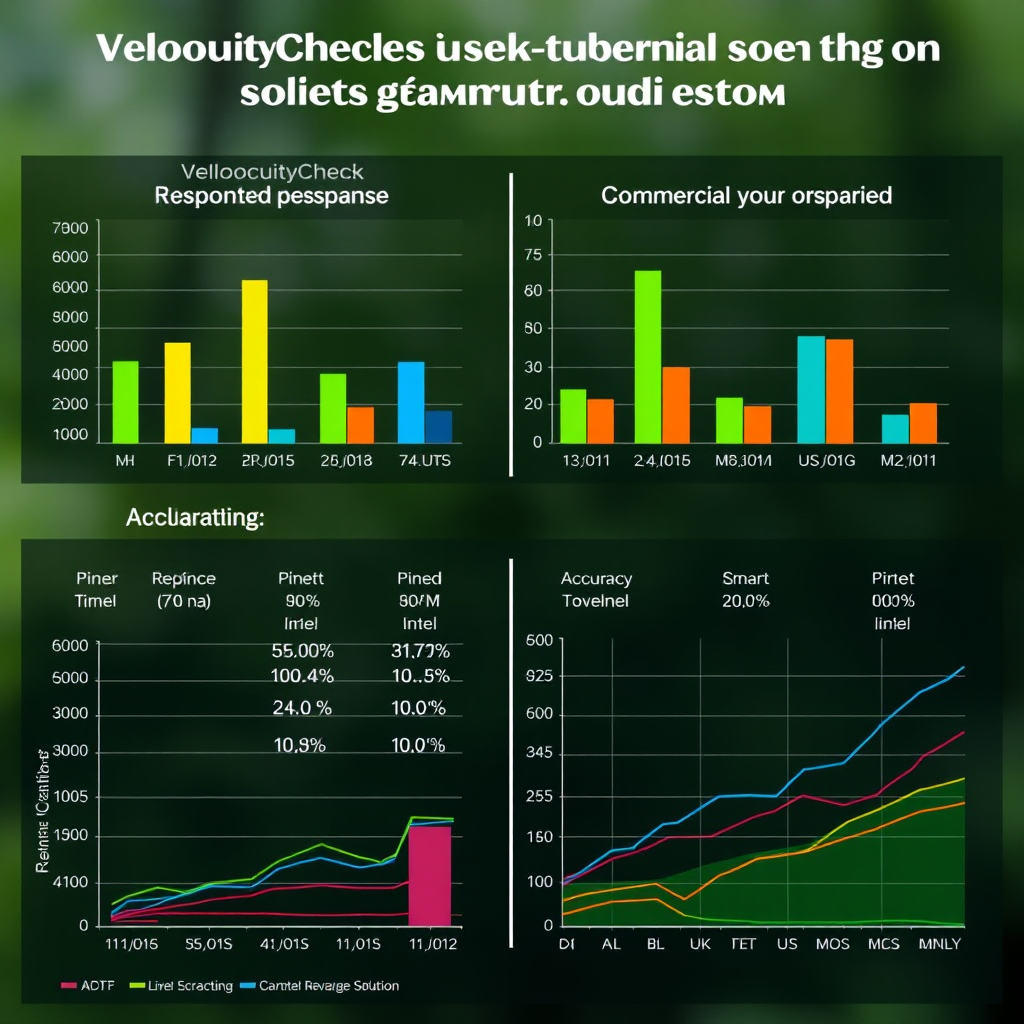 Detailed performance comparison chart showing VelocityCheck versus commercial monitoring solutions, displaying response times, resource usage, and accuracy metrics in colorful bar graphs and line charts